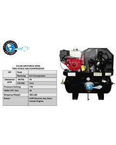 ATEMPAF9G-FPD image(1) - Atlas Automotive Equipment Air Force AF9G Gas 9HP 30 Gallon Air Compressor