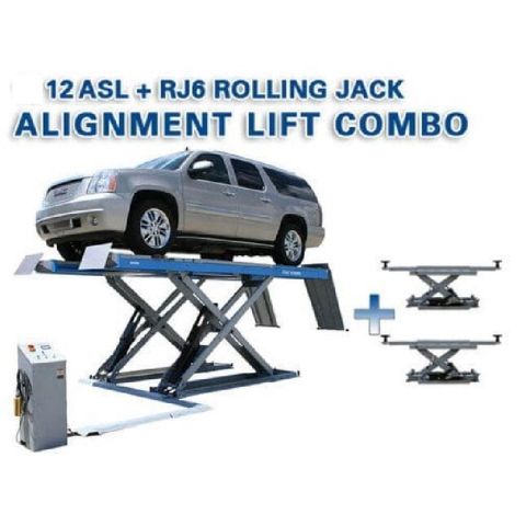 Atlas Equipment 12ASL Alignment Scissor Lift and RJ-6 Rolling