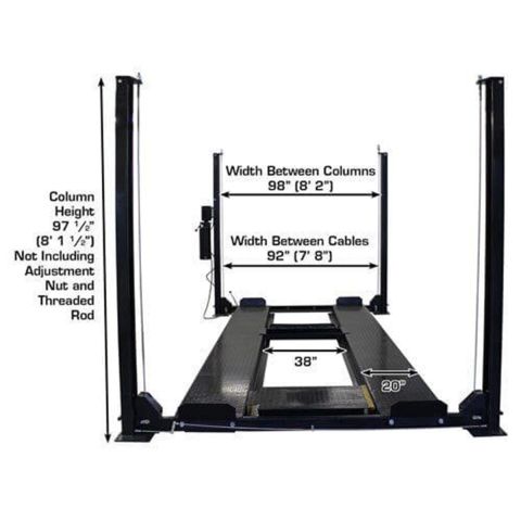 Atlas Equipment PRO8000EXT-L 4 Post Lift + RJ35 Sliding Jacks Combo