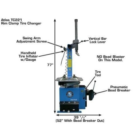 Atlas Automotive Equipment TC221 Rim-Clamp Tire Changer