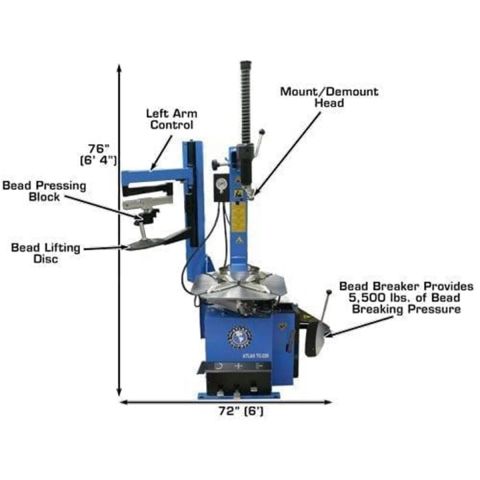 Atlas Equipment TC229LH Tire Changer W/ Left Hand Assist Arm
