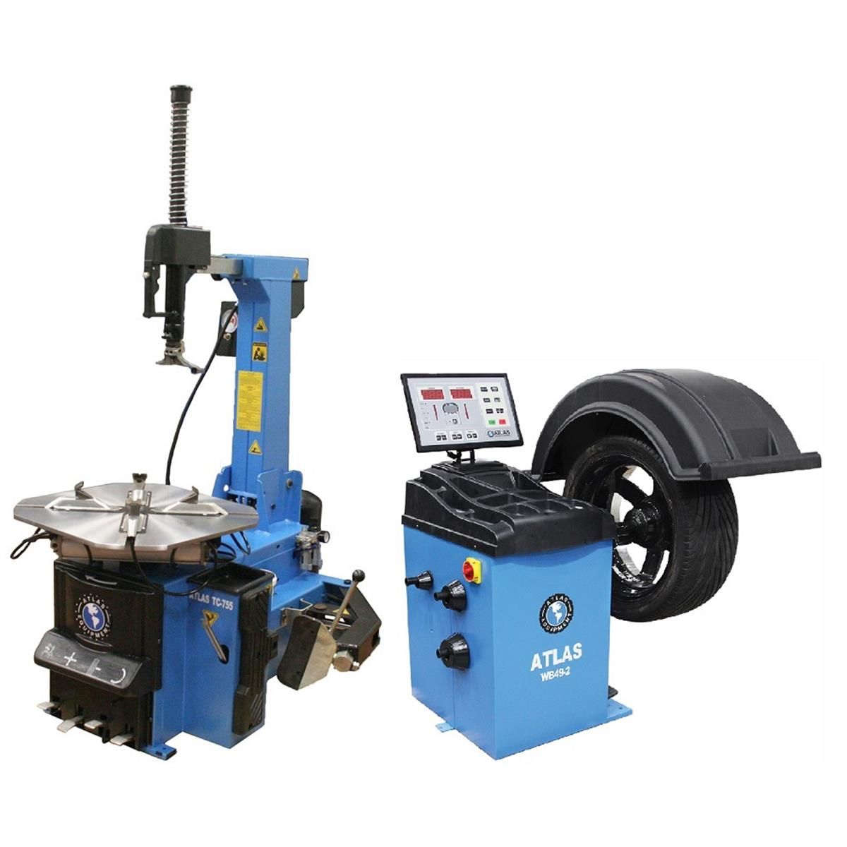 Atlas Equipment TC755 Rim Clamp Tire Changer + WB49-2 Wheel